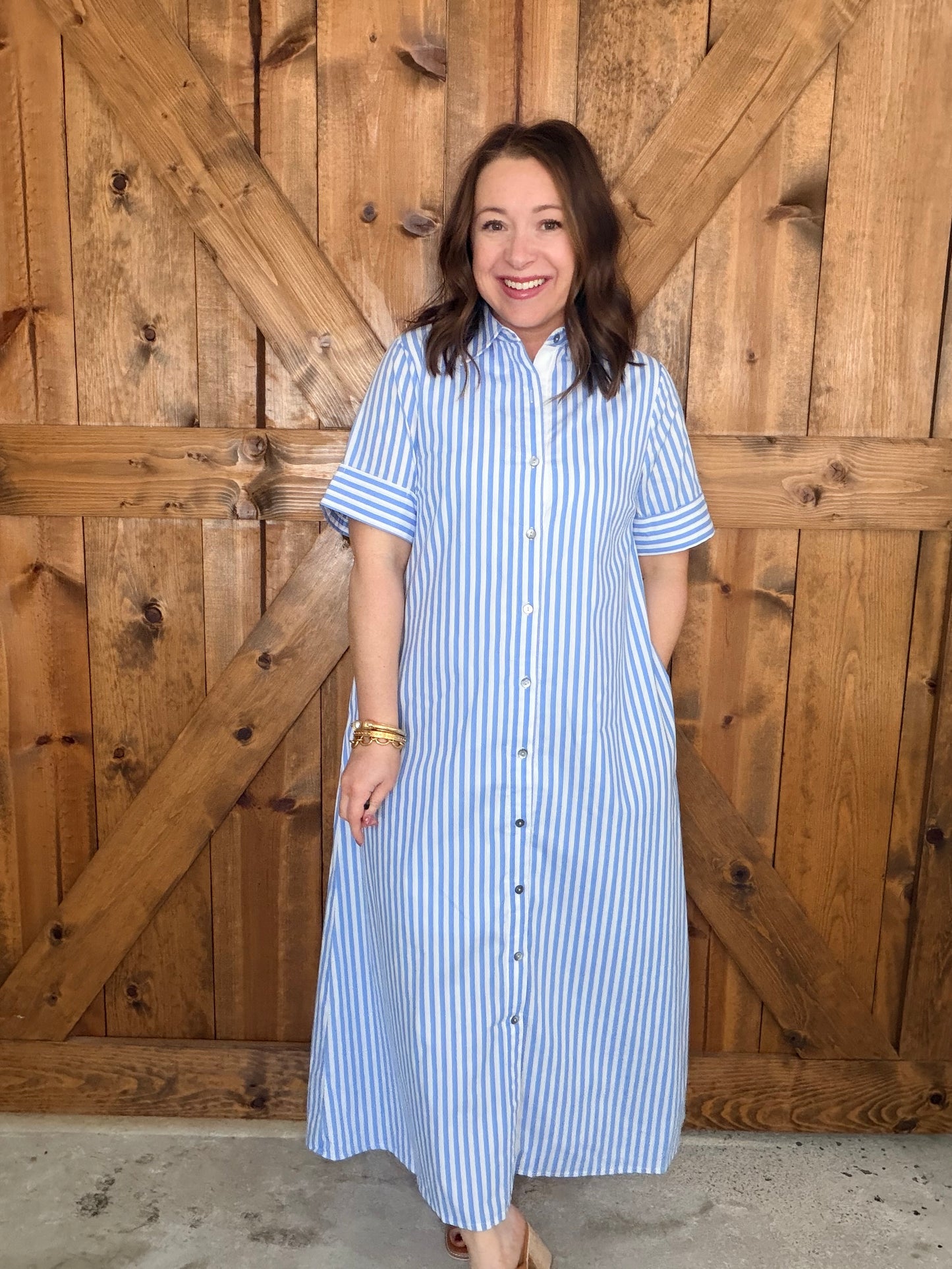 Seaside Stripe Midi Dress