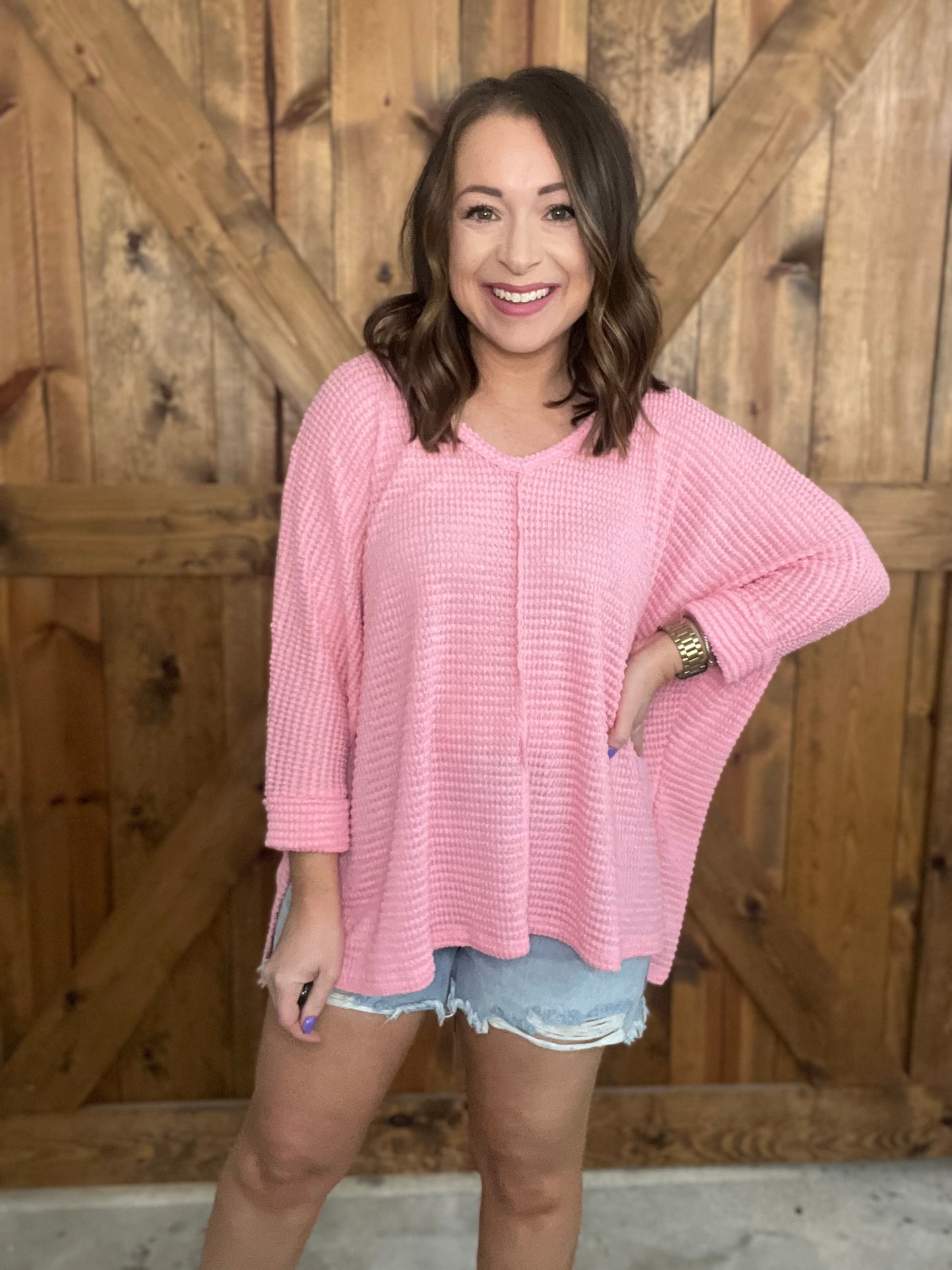 Slide into Style Top - Dk Pink