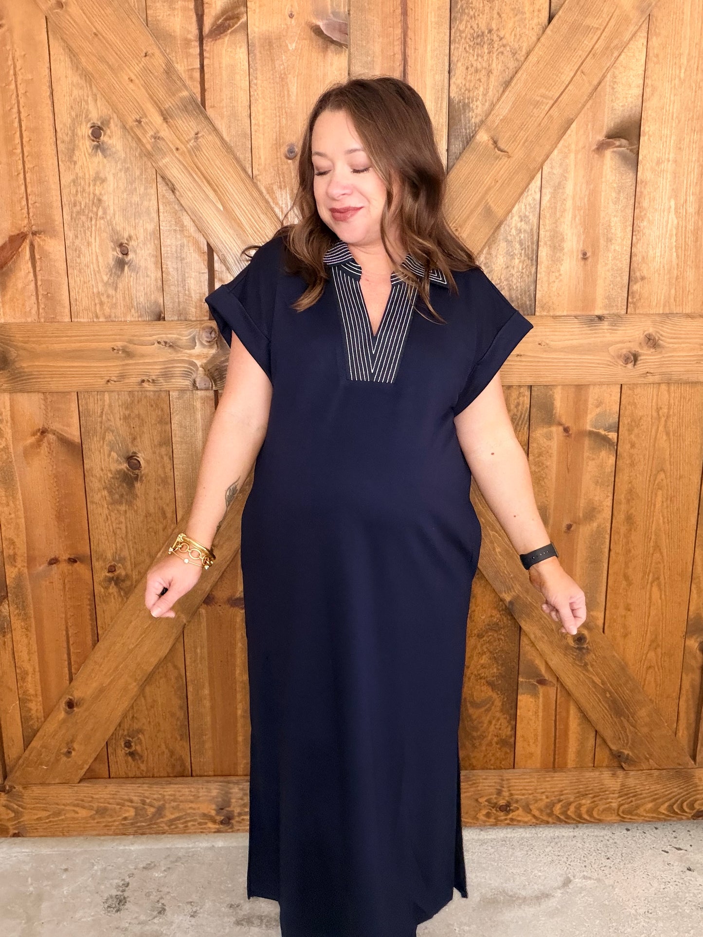 On Repeat Midi Dress - Navy