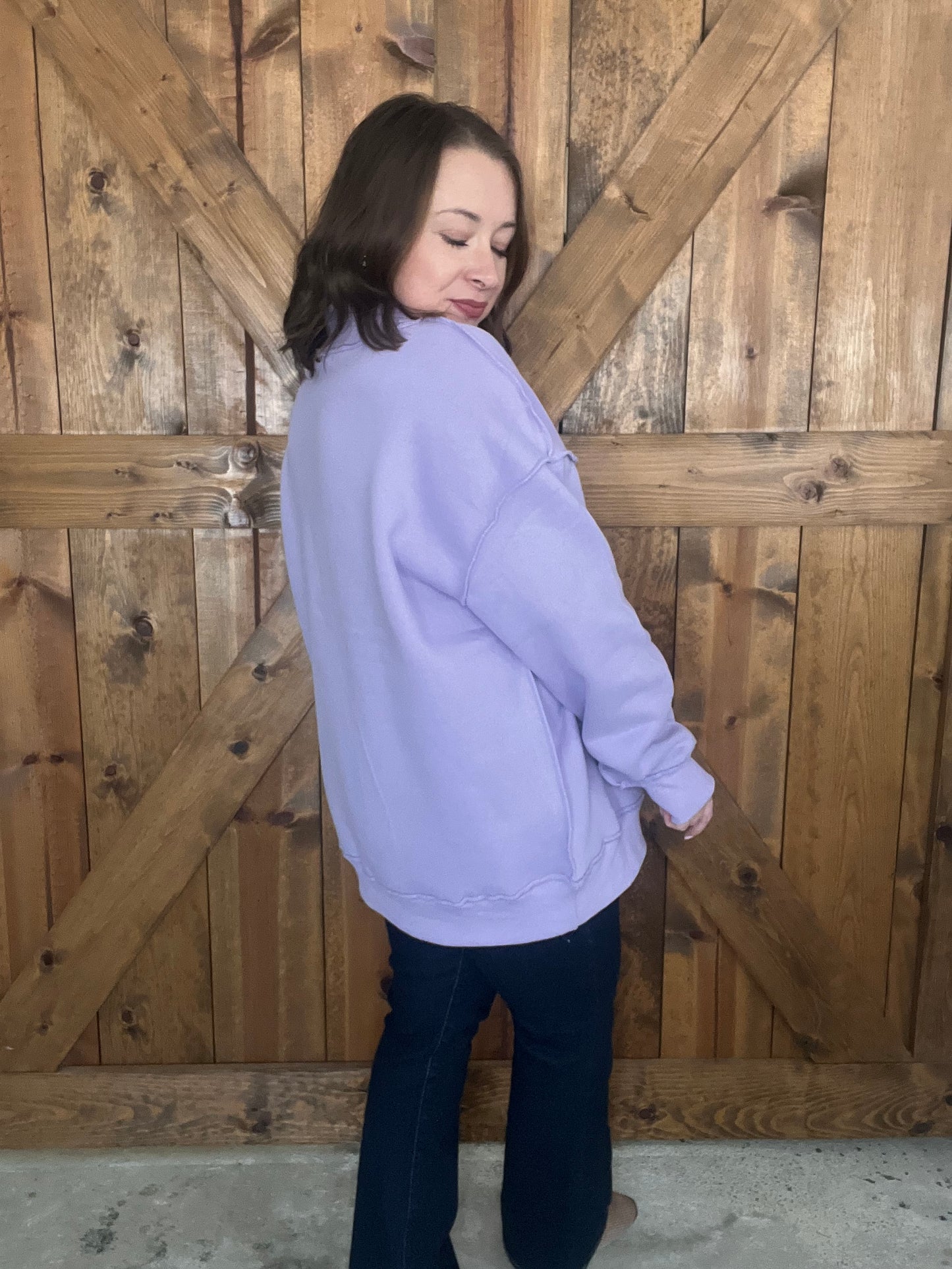 Color Me Happy Mock Neck - Lavender