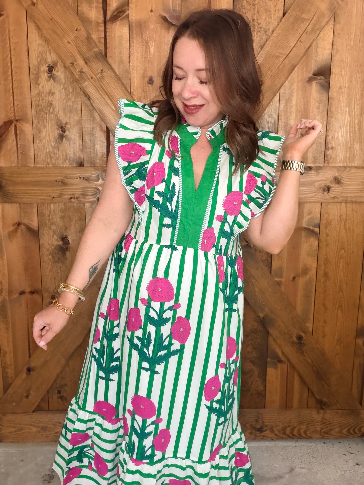 Bloom + Stripe Dress