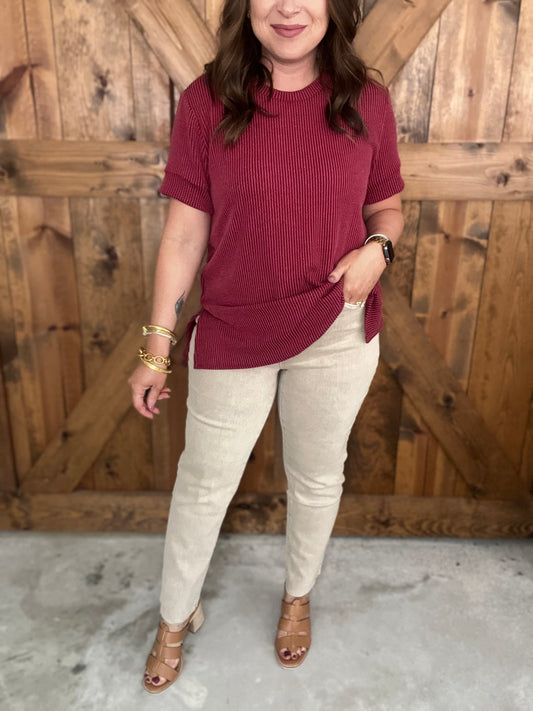 Colored Straight Crop - Ash Mocha