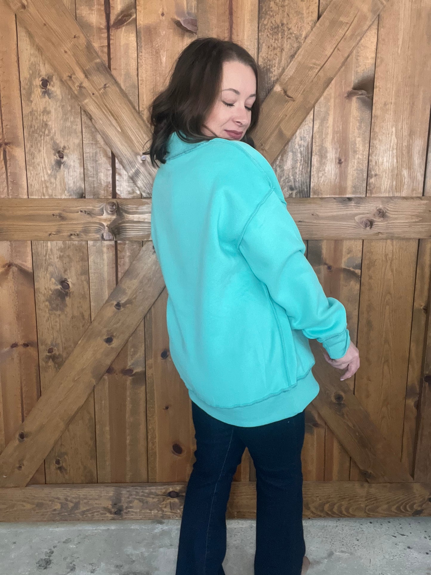 Color Me Happy Mock Neck - Seafoam