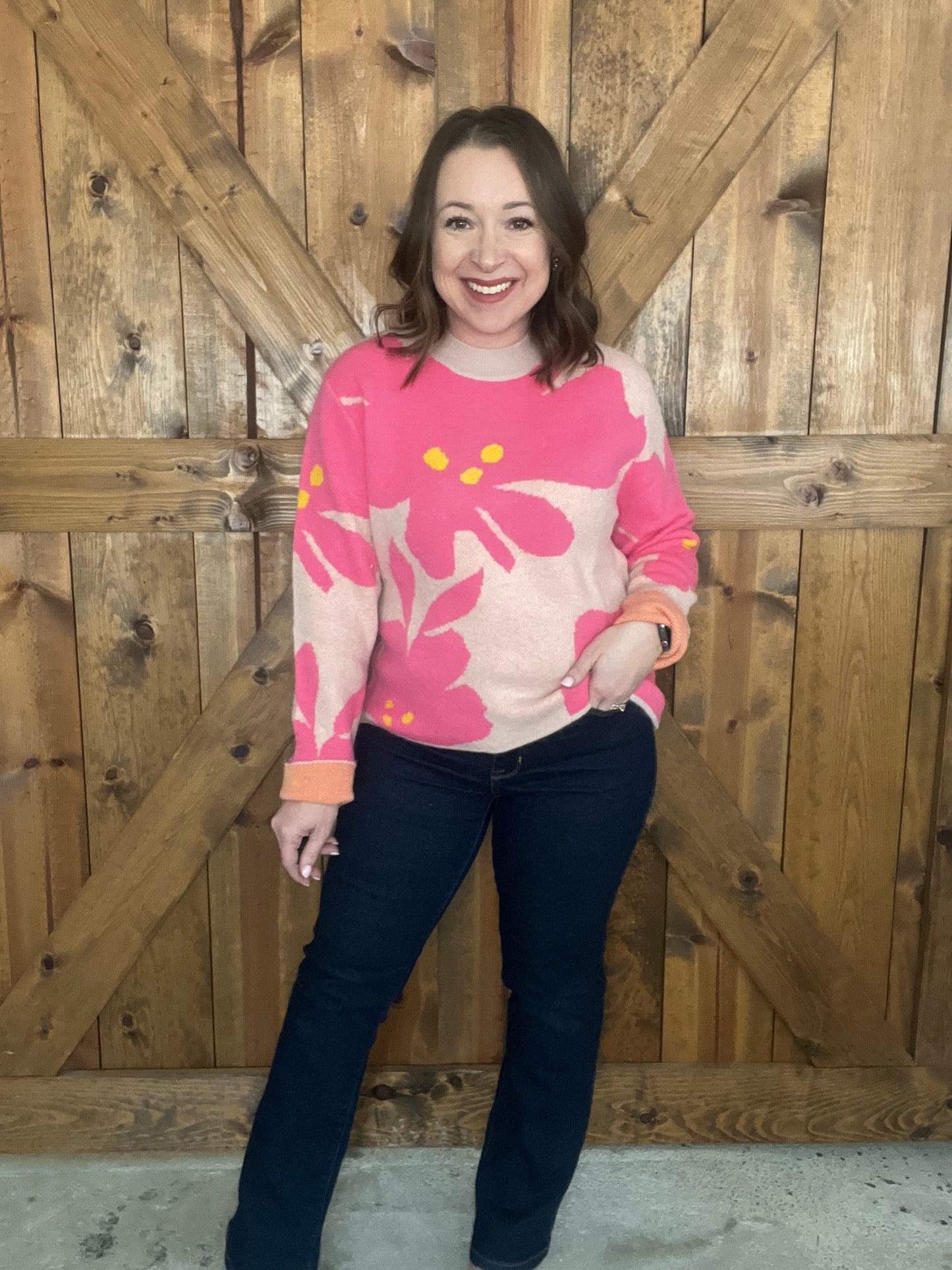 Retro Floral Sweater