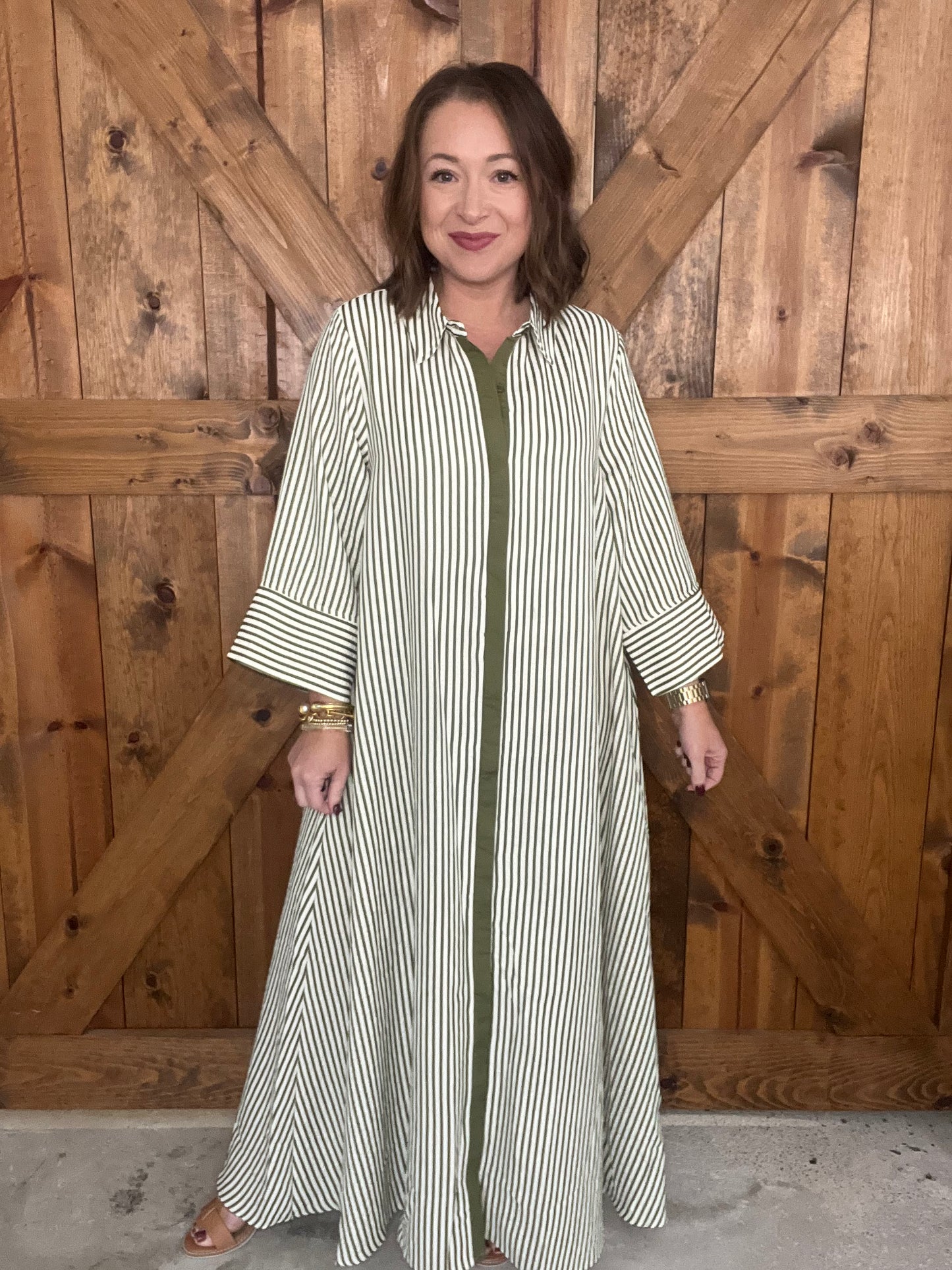 Timeless Charm Dress - Olive
