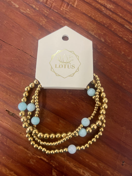 Gold Sadie Bracelet - Amazonite
