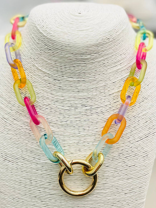 Acrylic Link Necklace (multi)