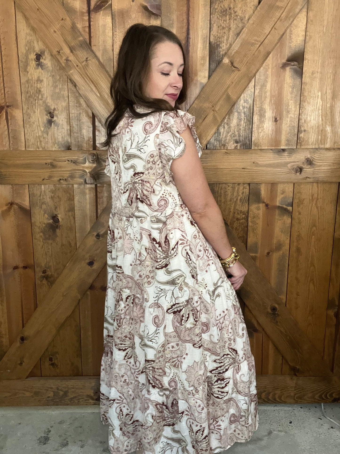 Fall Spice Midi Dress - Cream