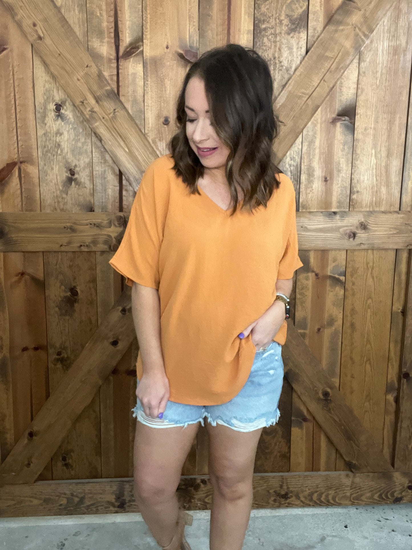 Summer Basic Top - Apricot
