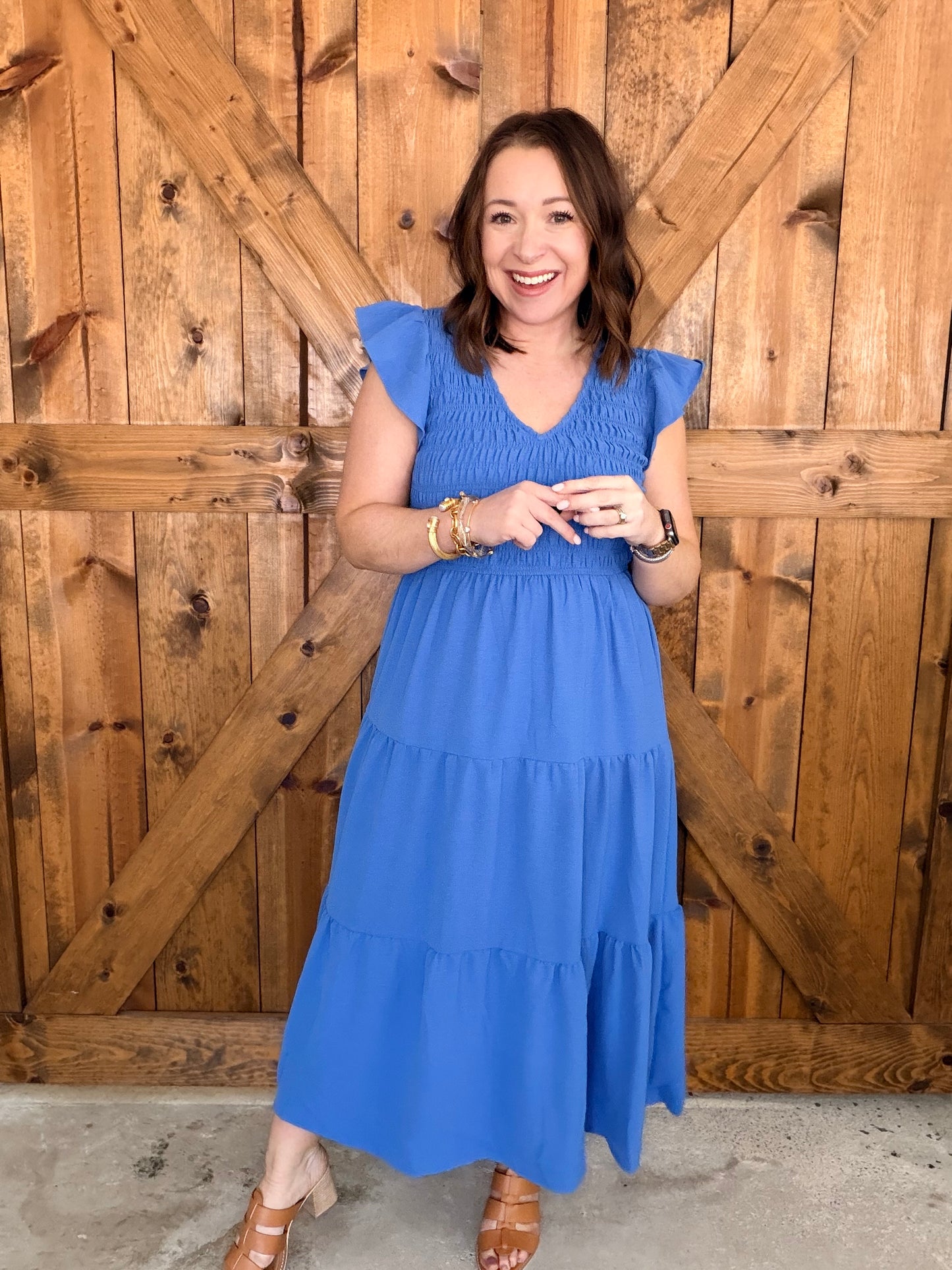 Spring Midi Dress - Blue
