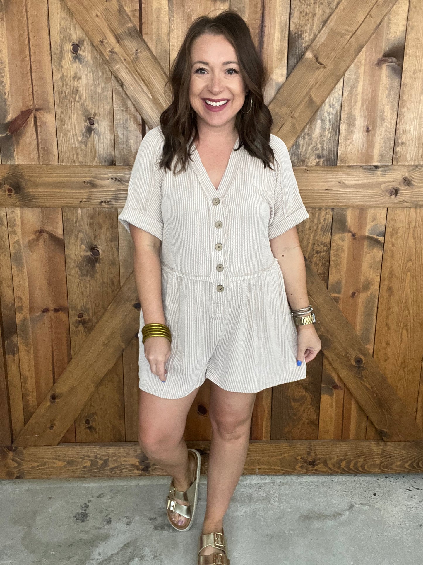 Summertime Cool Romper - Oatmeal