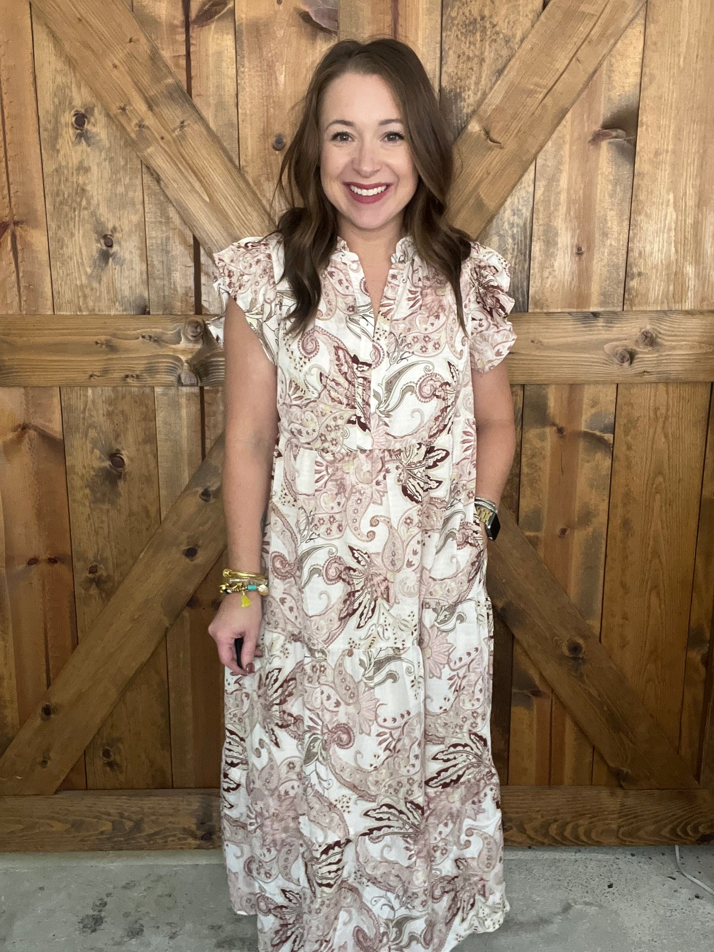 Fall Spice Midi Dress - Cream