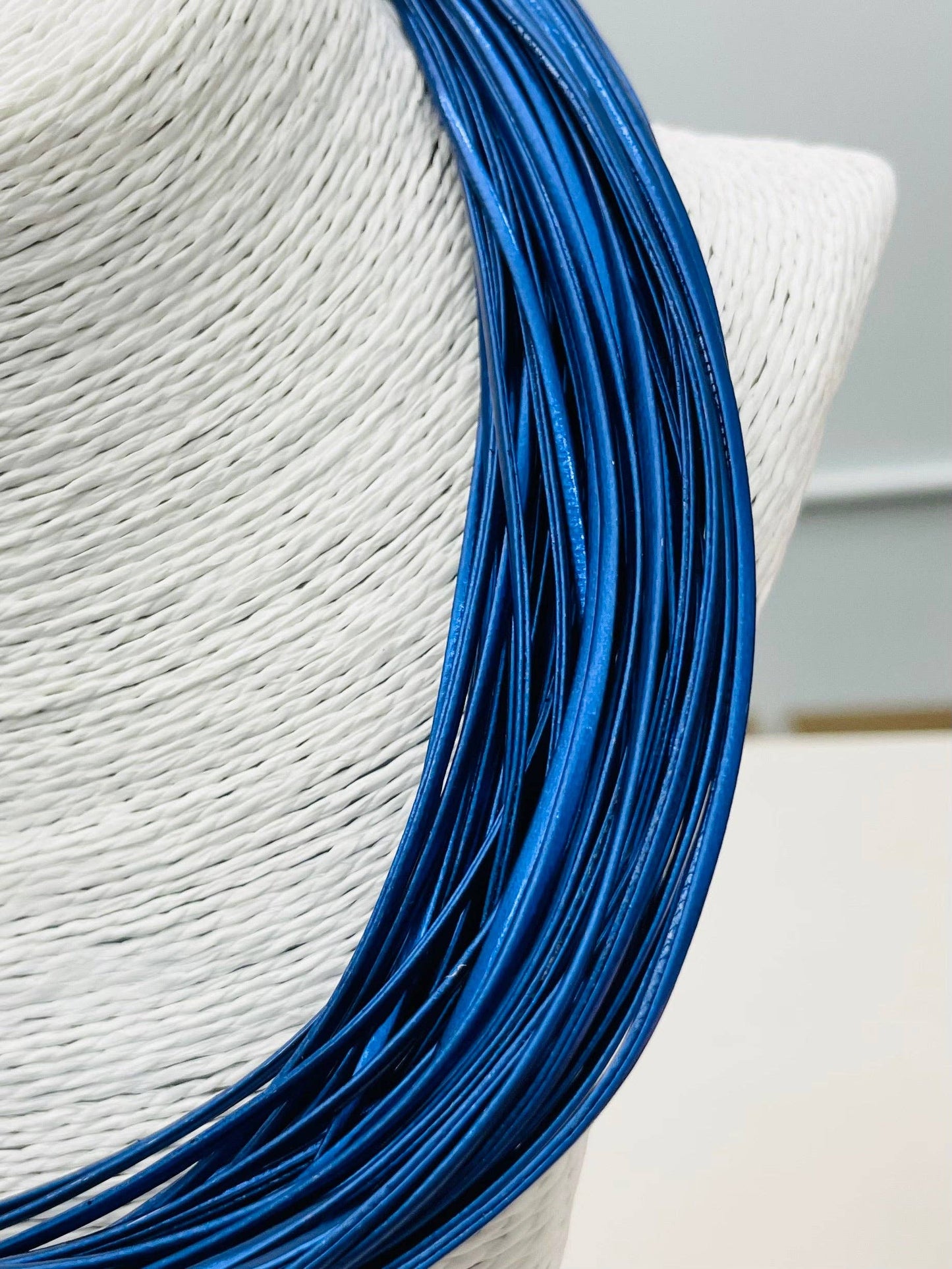 Leatherette Necklace - Blue