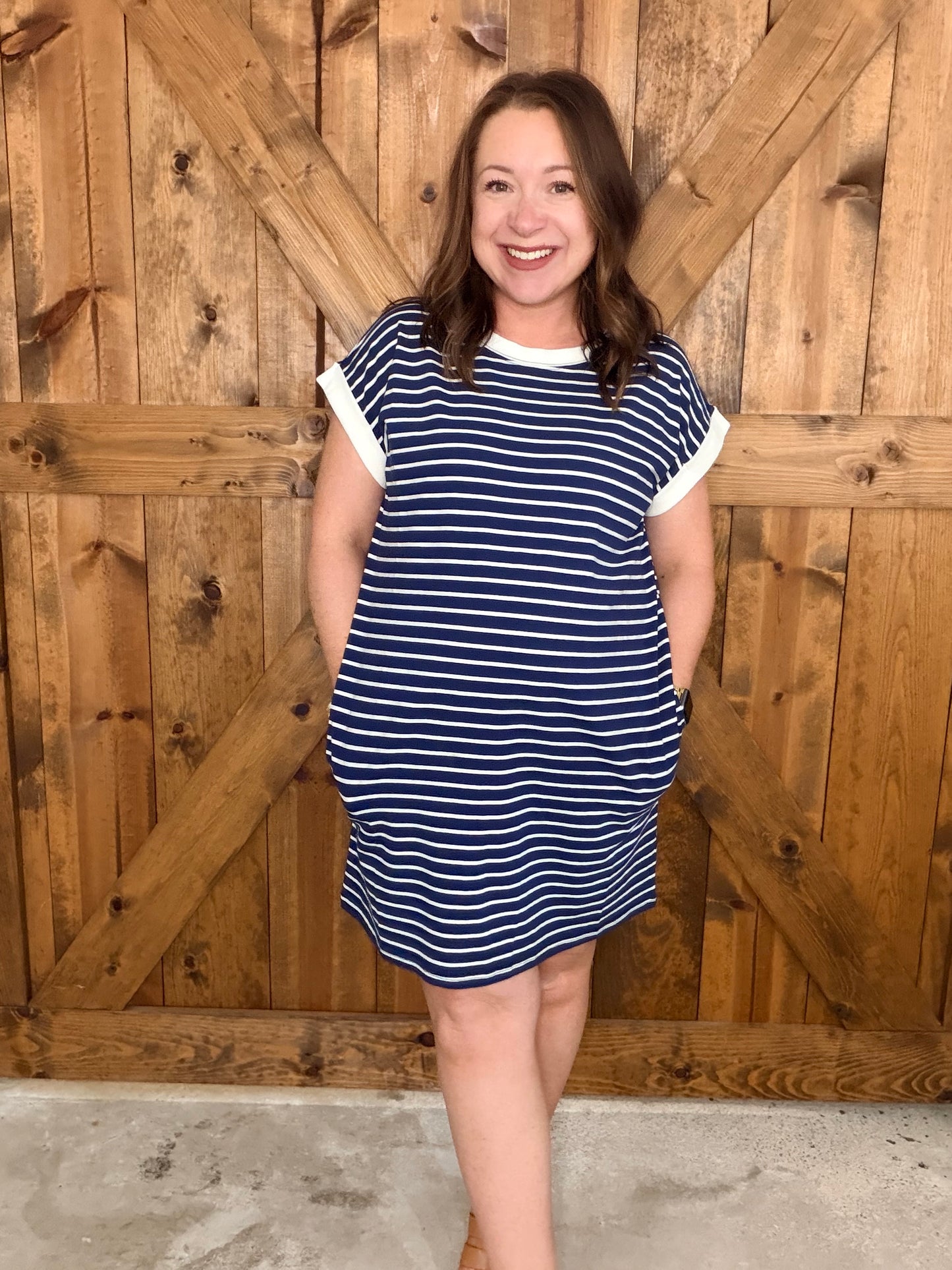 Throw On + Go Dress - Navy