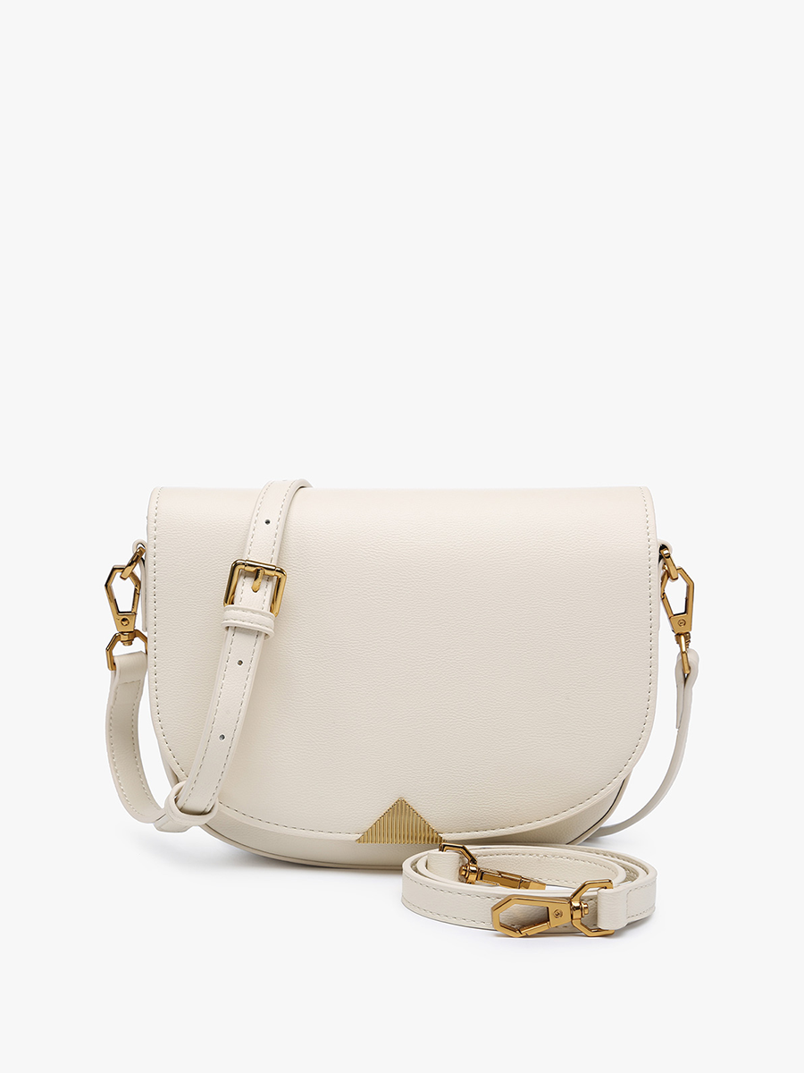 Milan Gold Accent Crossbody - Ivory
