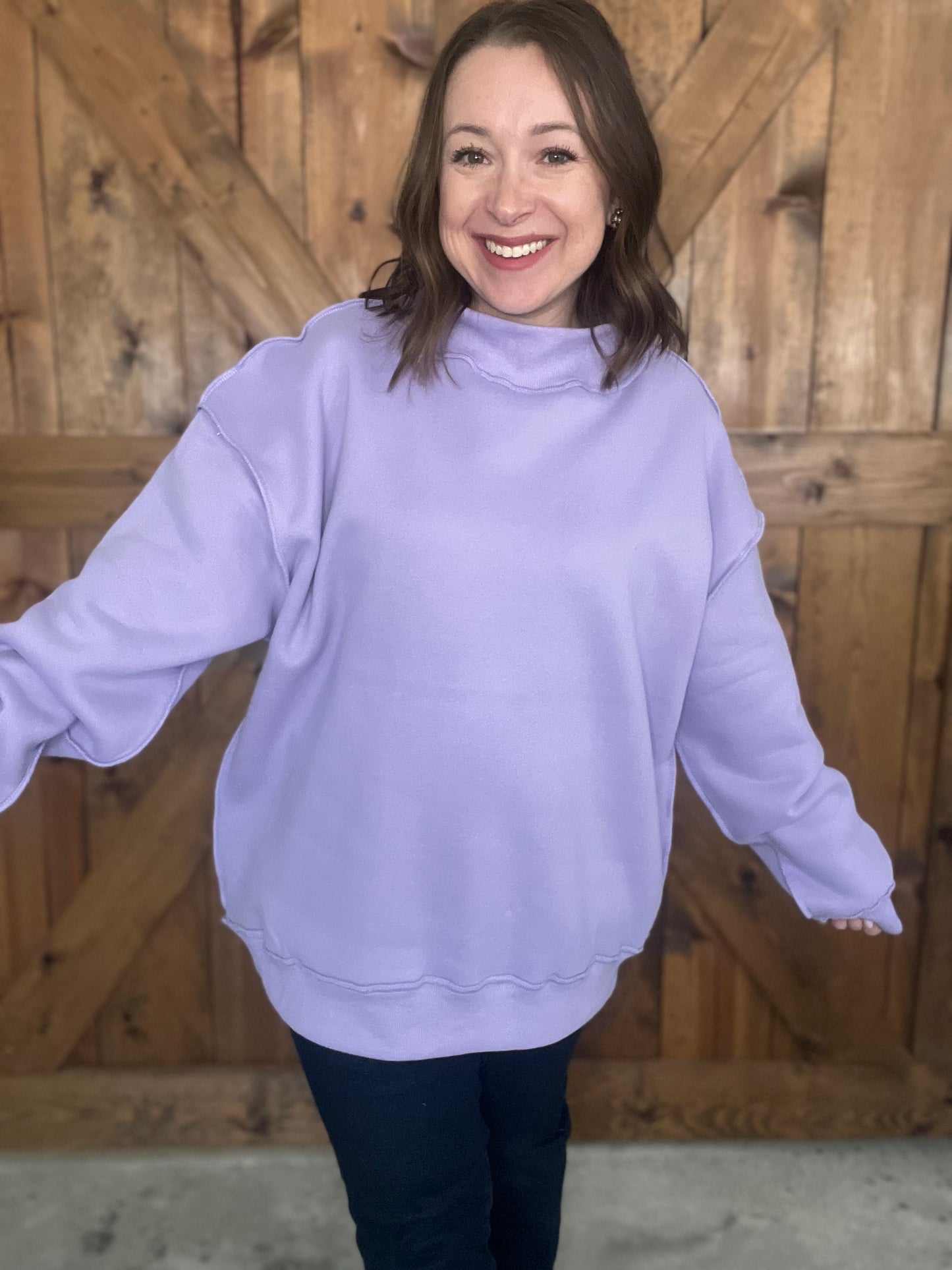 Color Me Happy Mock Neck - Lavender