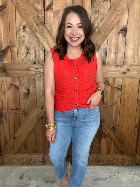 Summer Daylight Sweater - Red/Orange