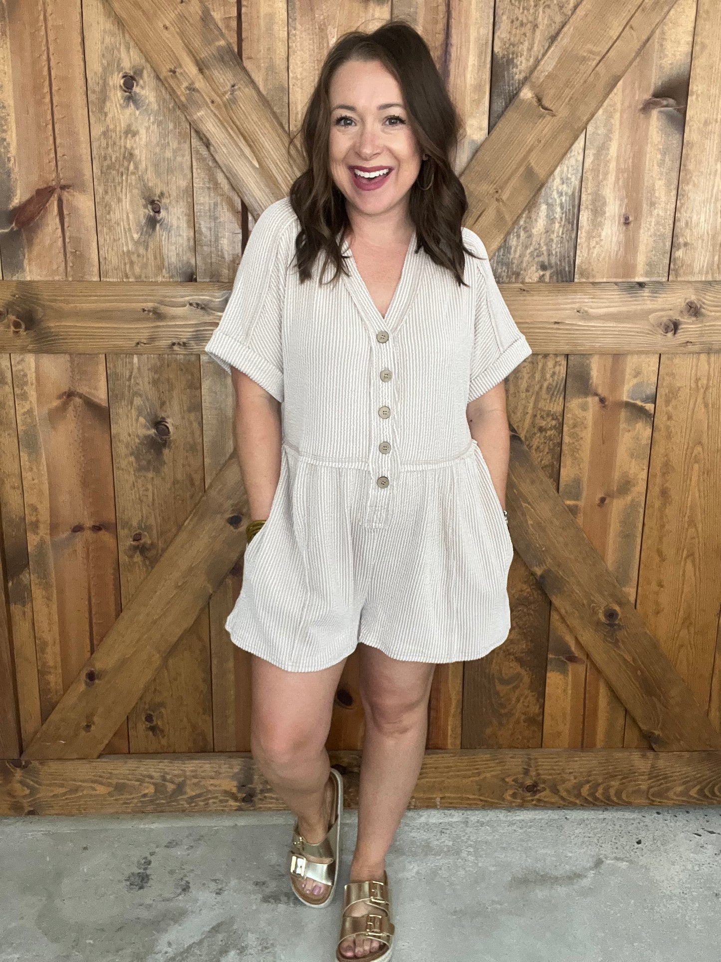 Summertime Cool Romper - Oatmeal