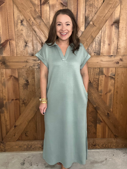 On The Go Dress - Kale