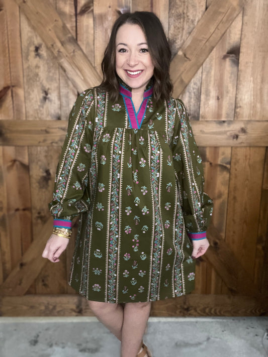 Golden Harvest Dress - Kiwi