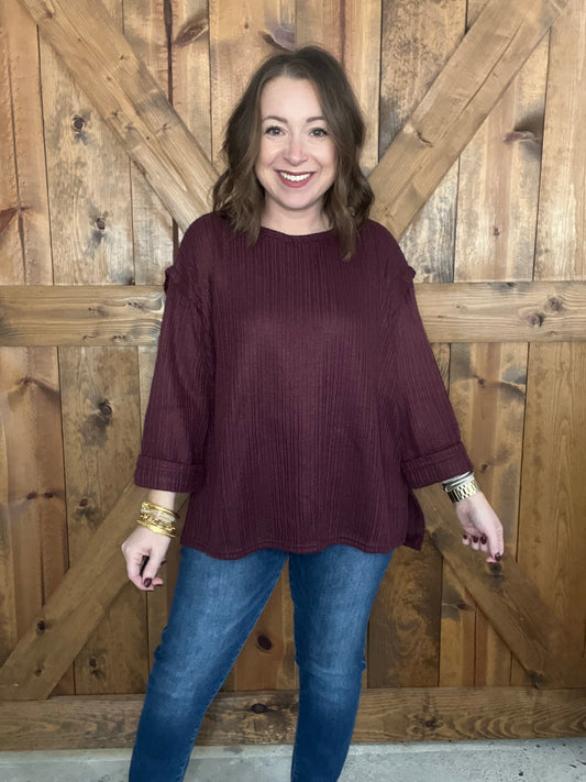 Let The Dust Settle Top - Plum