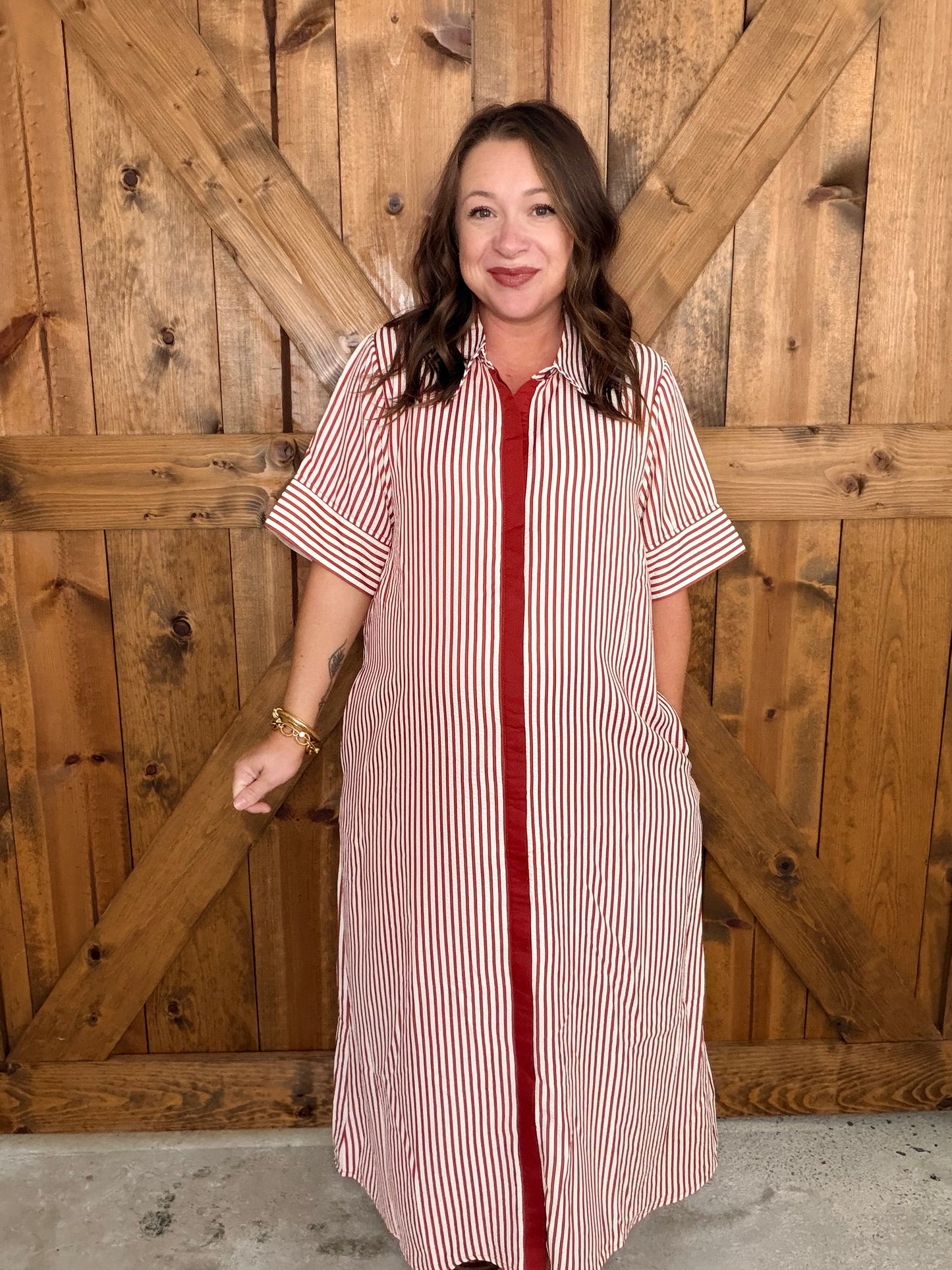 Cedar Stripe Midi Dress