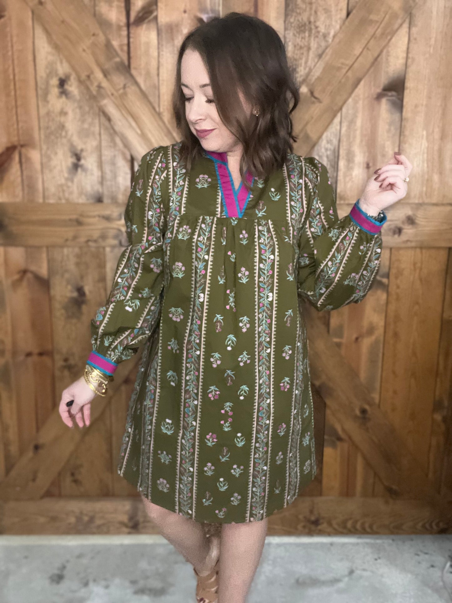 Golden Harvest Dress - Kiwi