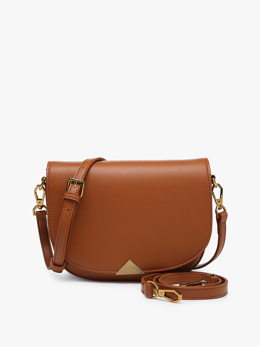 Milan Gold Accent Crossbody - Brown