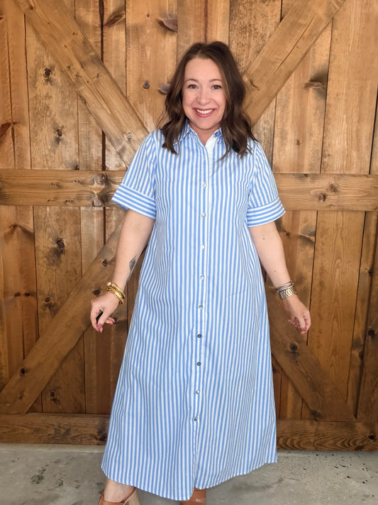 Seaside Stripe Midi Dress