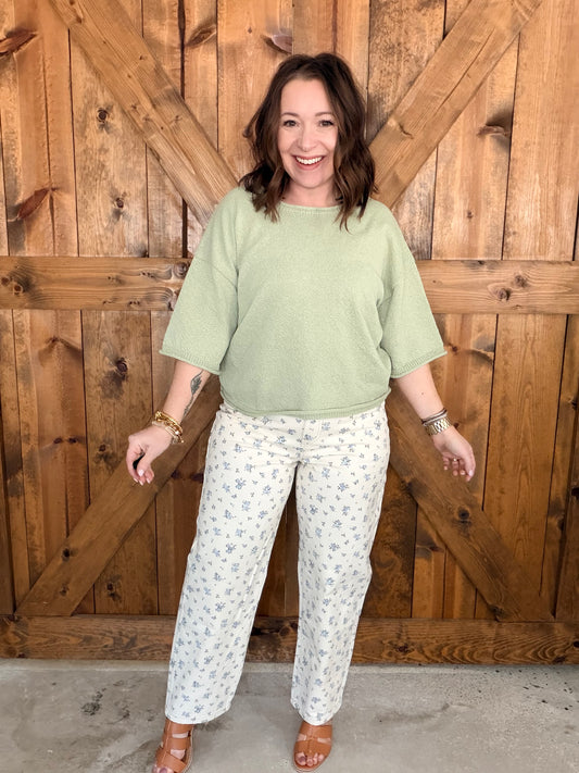 Bubbly Top - Lt Olive