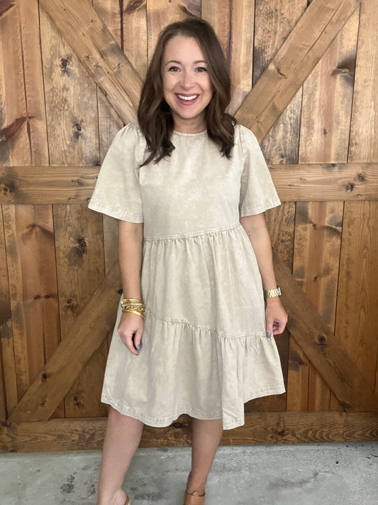 Seasons Fade Dress - Khaki