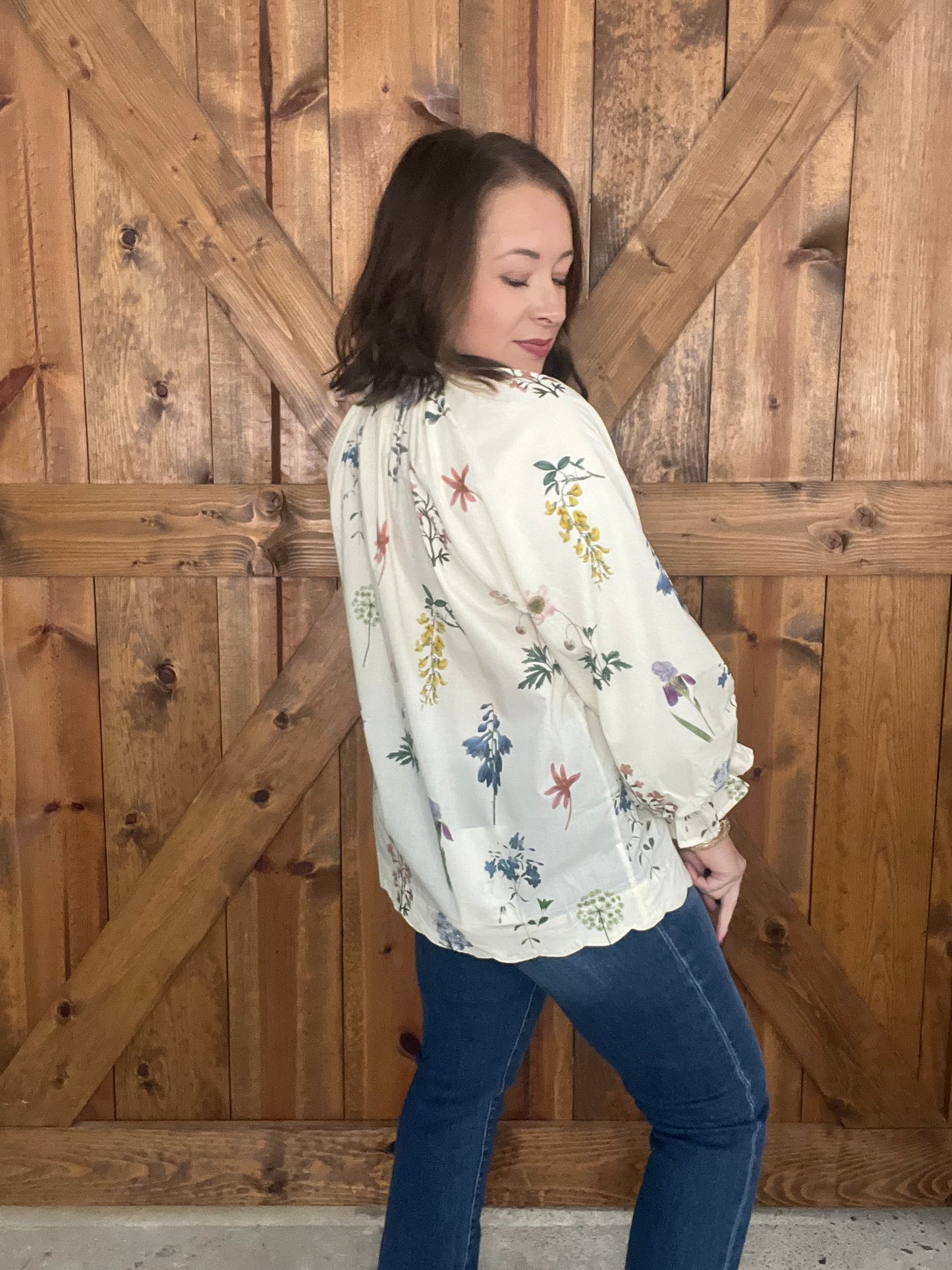 Dainty Blooms Top - Cream
