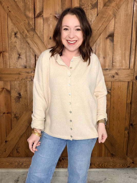 Feel Your Love Cardigan - Oatmeal