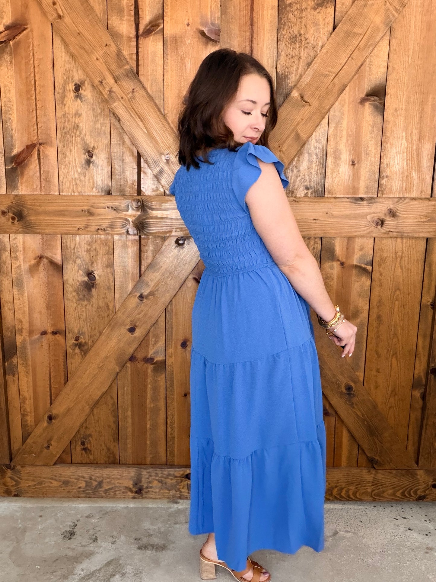 Spring Midi Dress - Blue