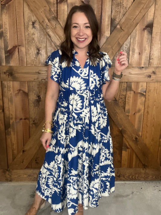 Heading East Dress - Cobalt