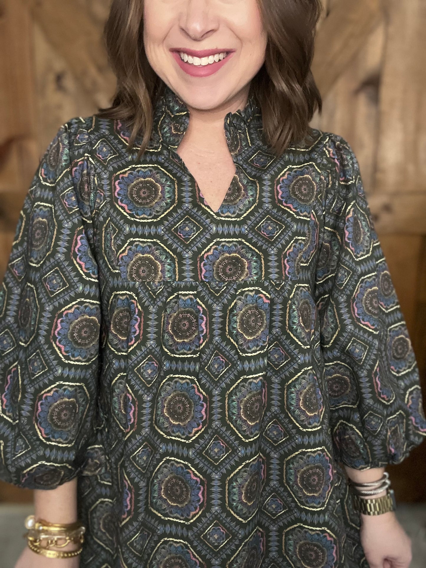 Catch a Glimpse Dress - Olive