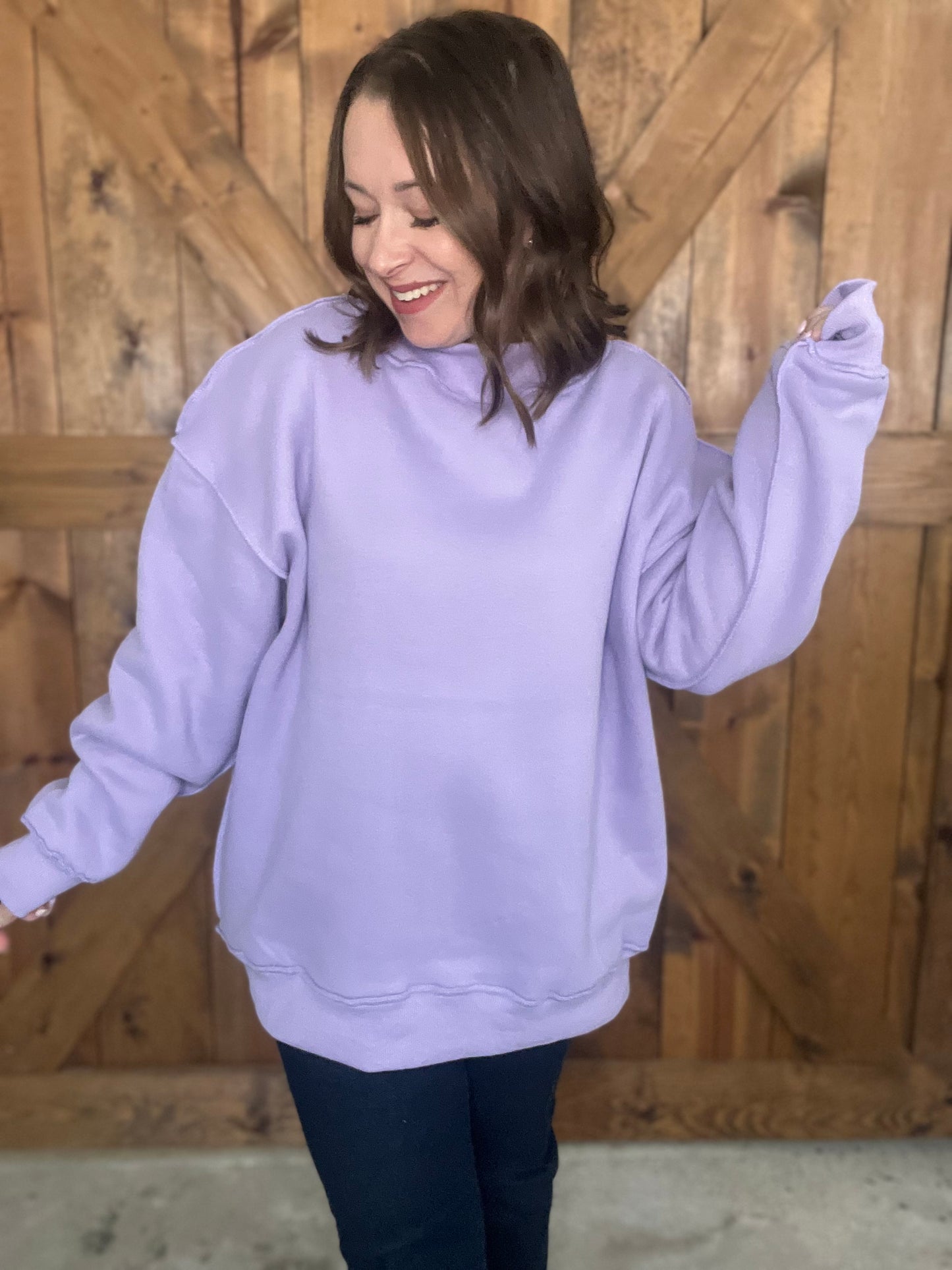 Color Me Happy Mock Neck - Lavender
