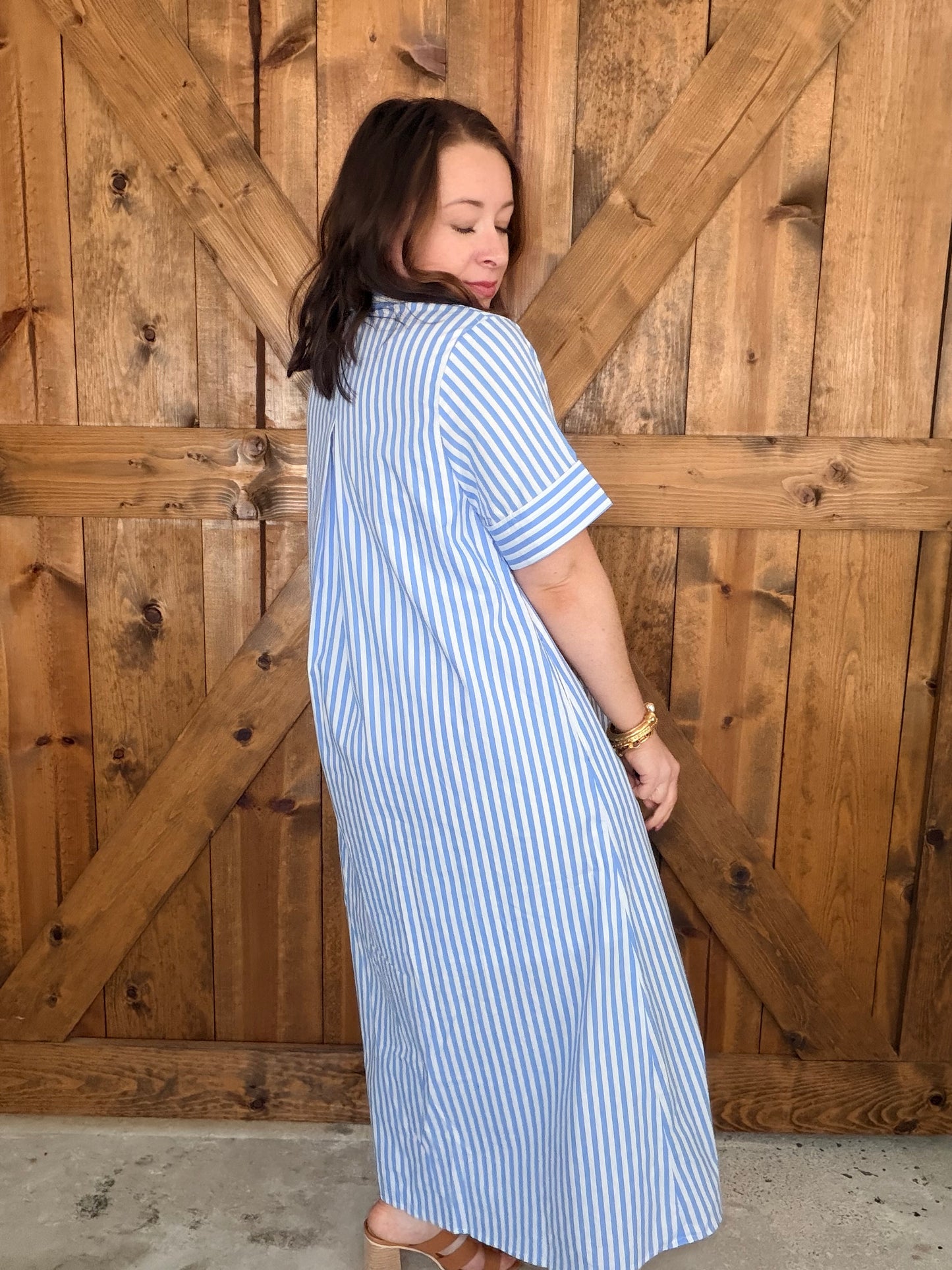 Seaside Stripe Midi Dress