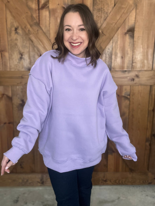 Color Me Happy Mock Neck - Lavender