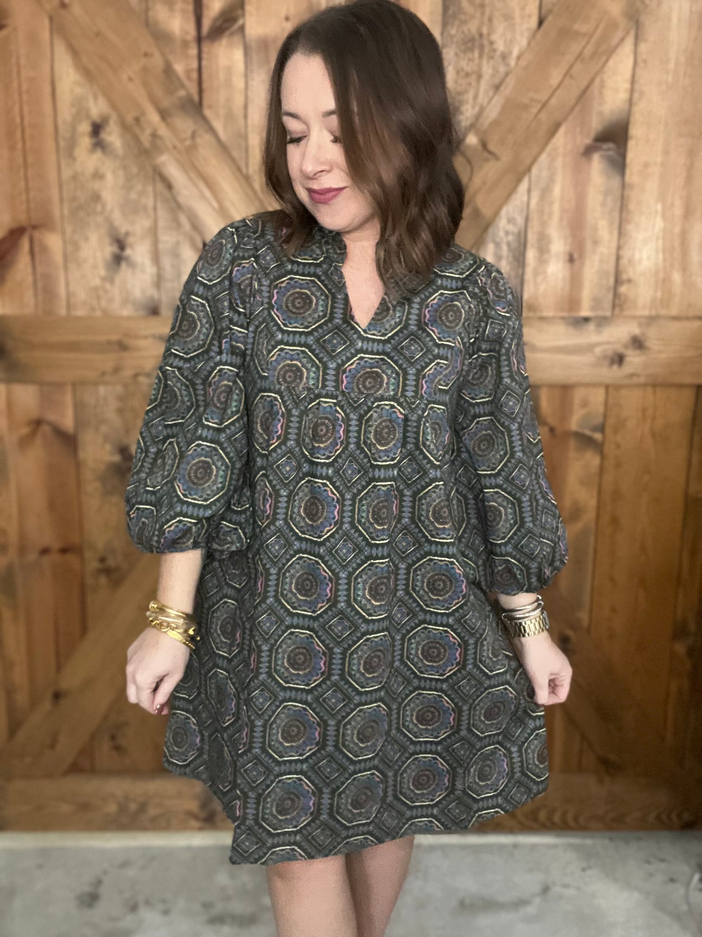 Catch a Glimpse Dress - Olive