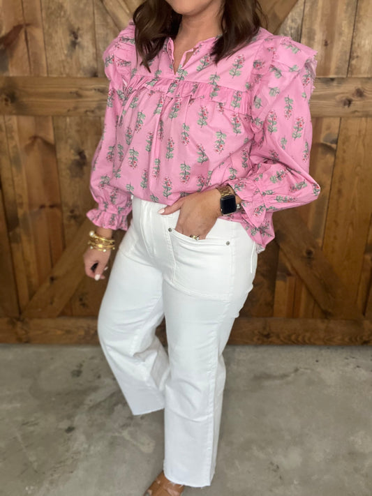 High Rise Wide Leg Denim - White