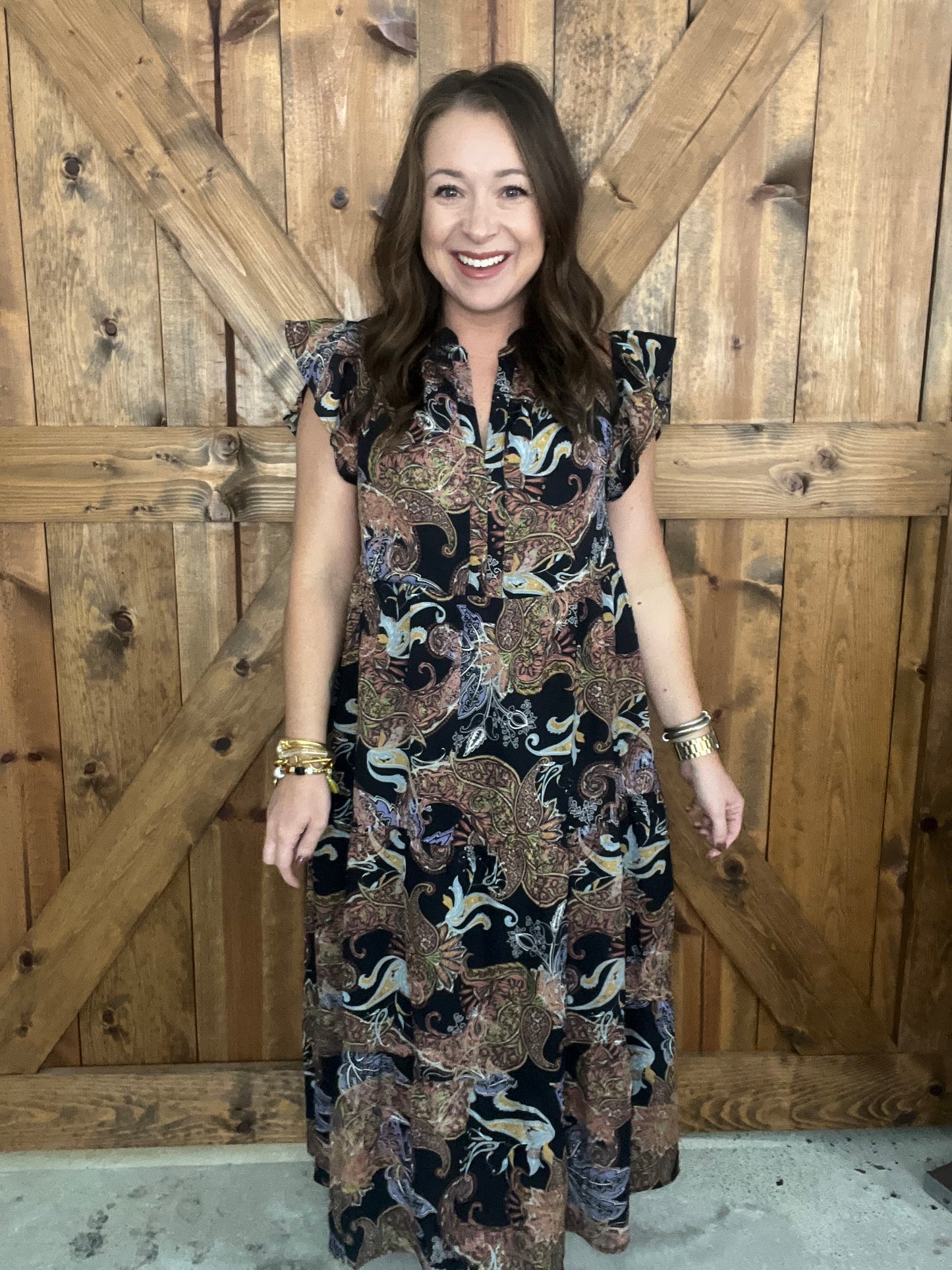 Fall Spice Midi Dress - Black