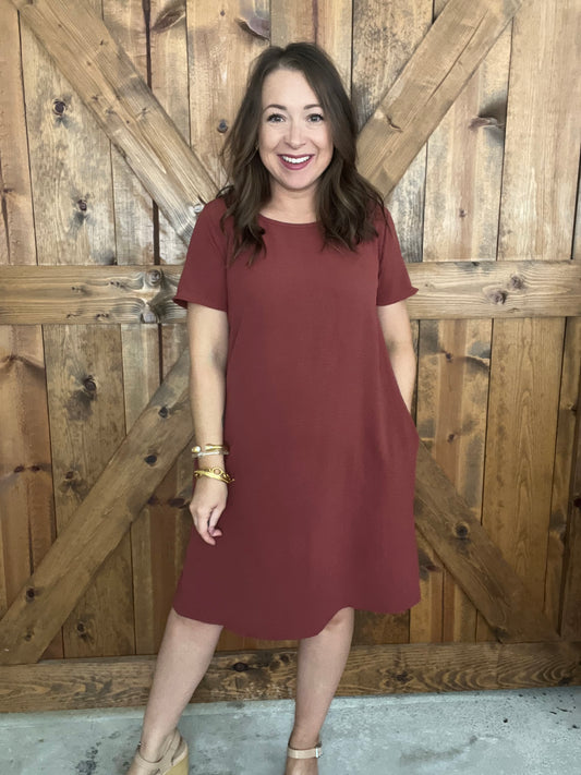 Easy Does It Dress - Rust
