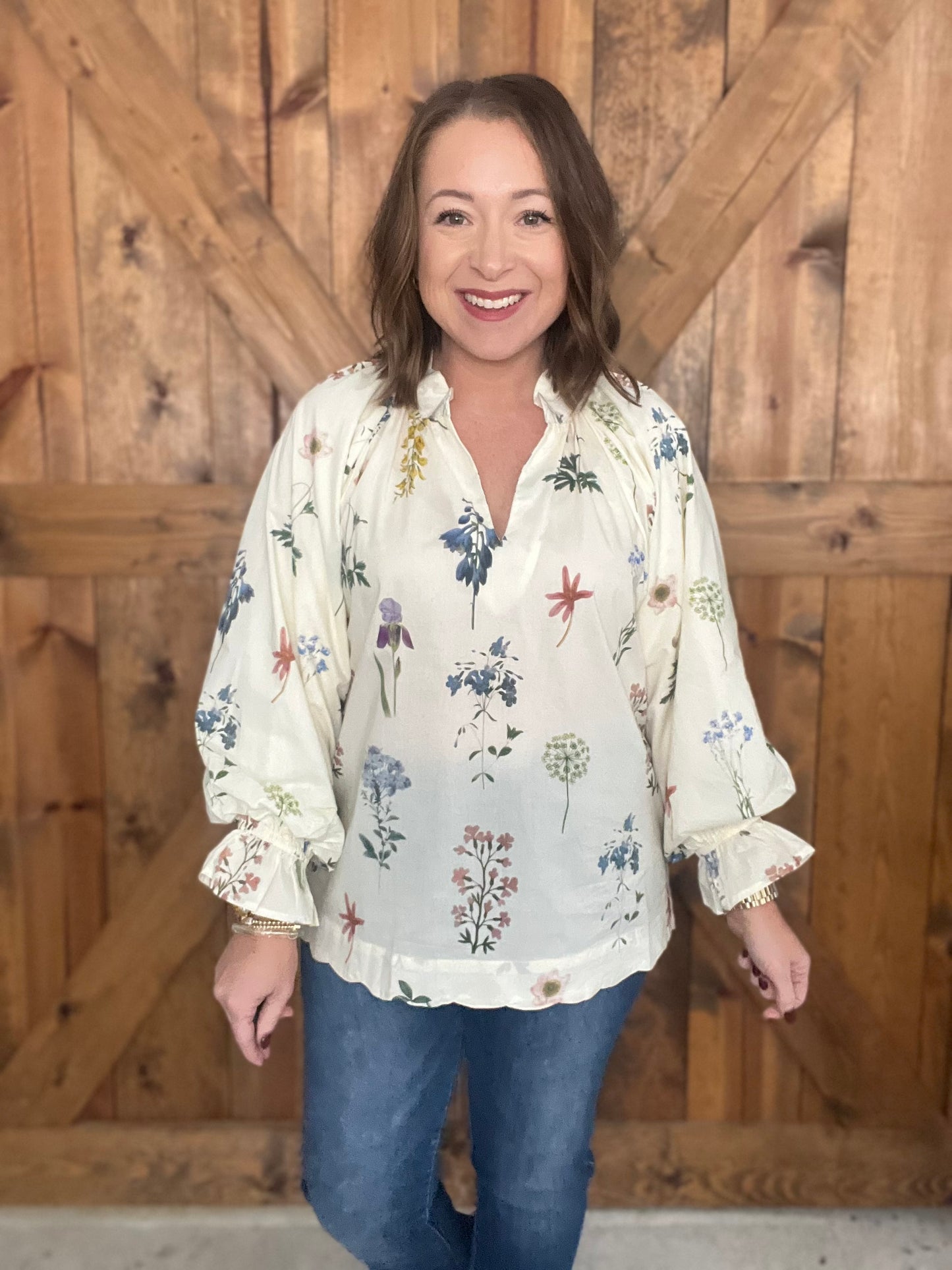 Dainty Blooms Top - Cream