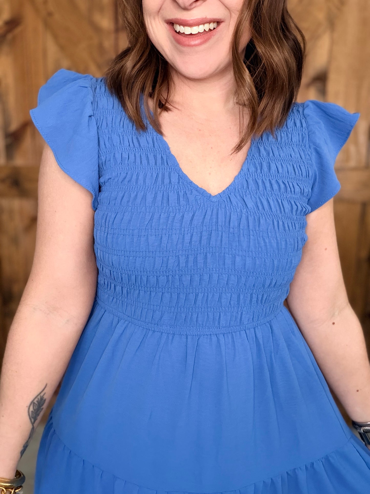 Spring Midi Dress - Blue