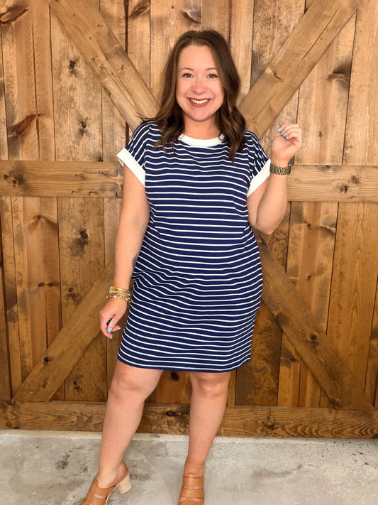 Throw On + Go Dress - Navy