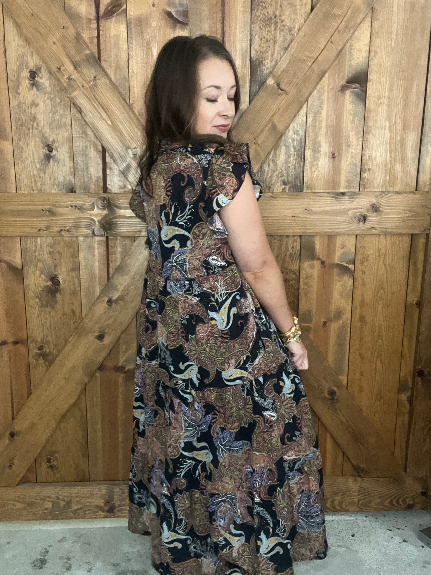 Fall Spice Midi Dress - Black