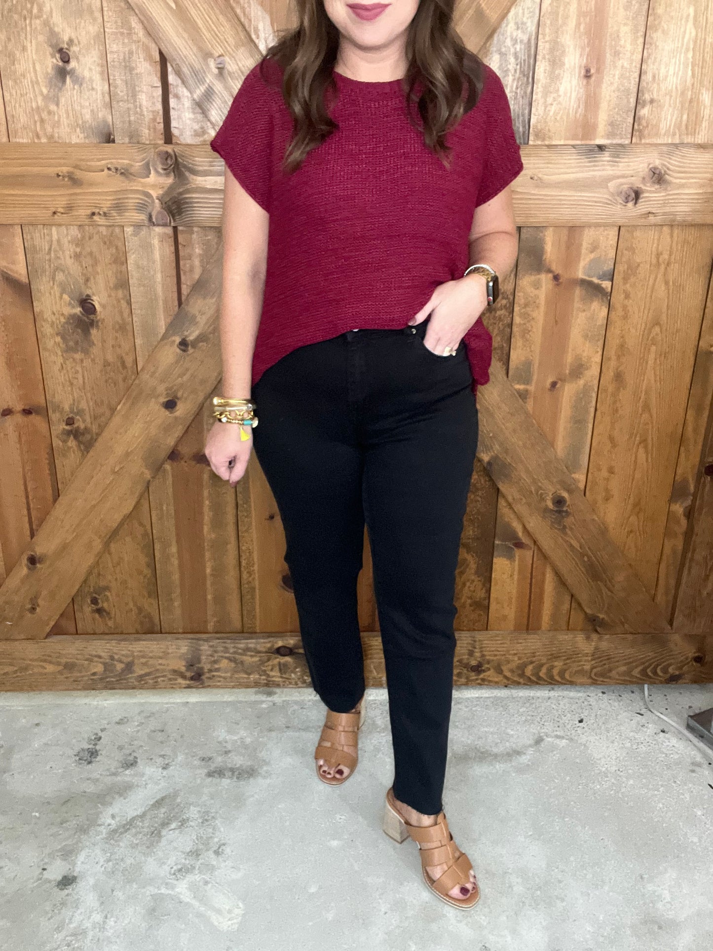 Colored Straight Crop - Black