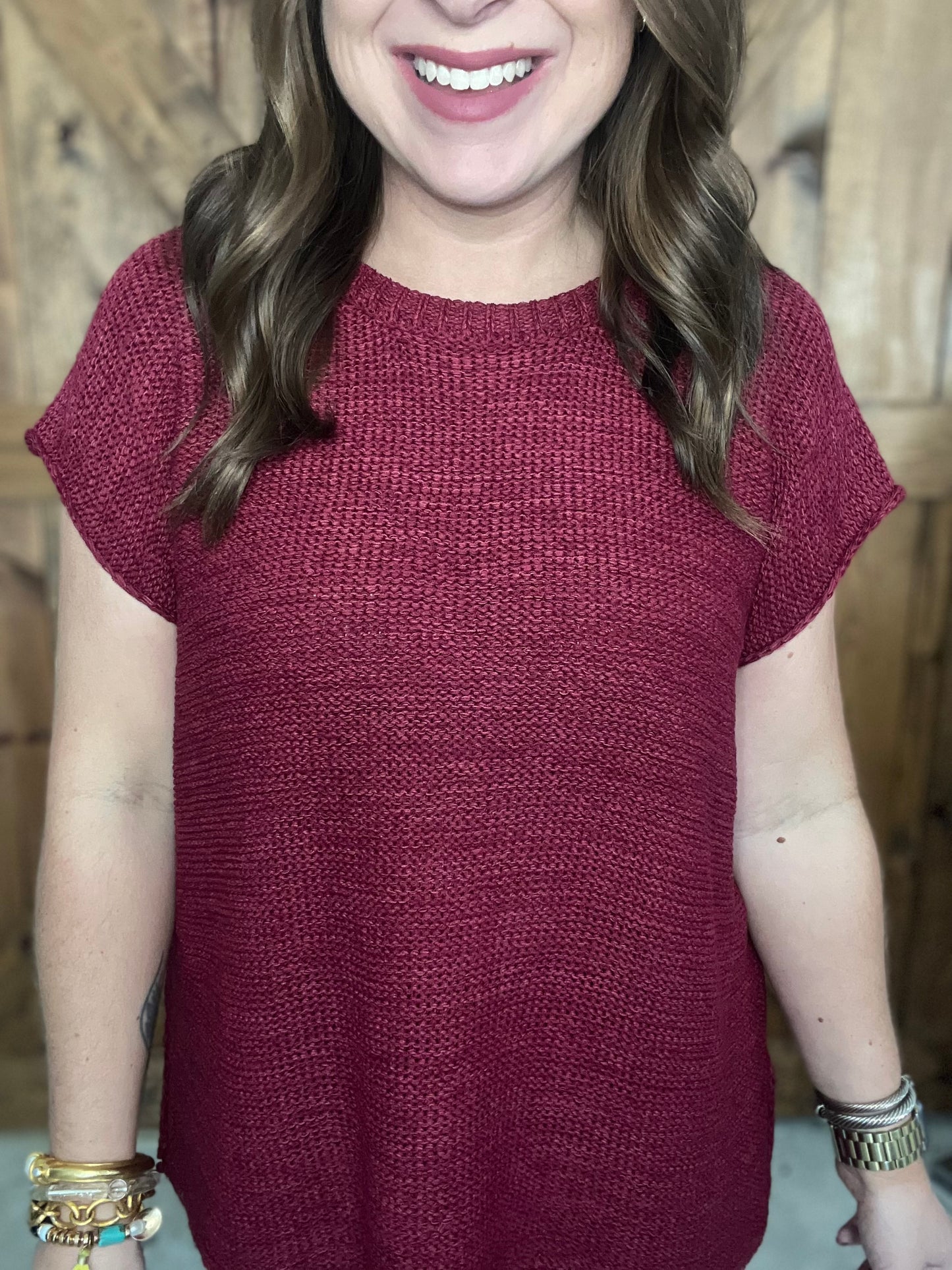 Autumn Breeze Top - Cabernet
