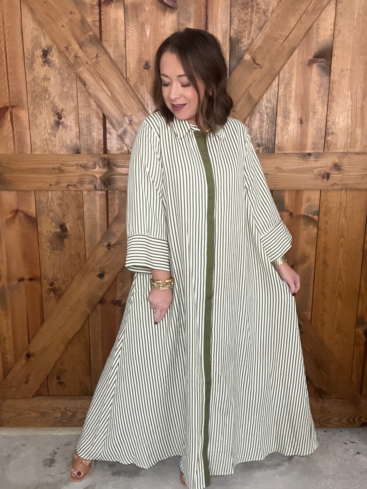 Timeless Charm Dress - Olive